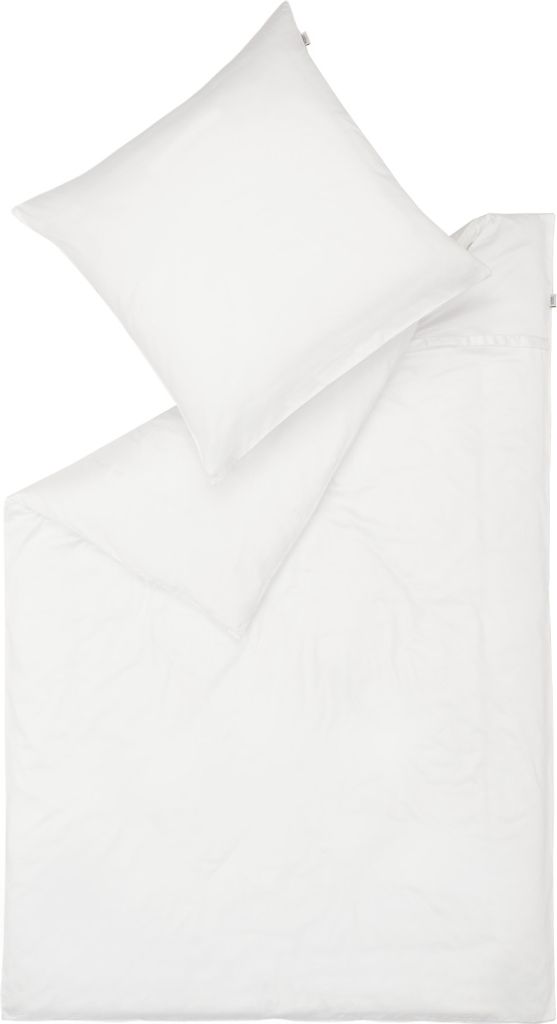 Schöner Wohnen Satin-Bettwäsche-Garnitur Pure Farbe weiss Größe 155x220cm