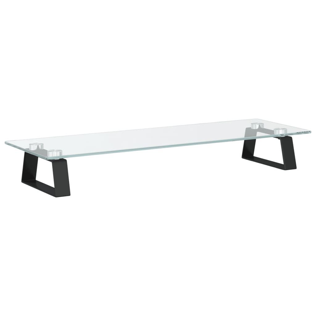 vidaXL Supporto per monitor nero 60x20x8 cm in vetro Immagine del prodotto 