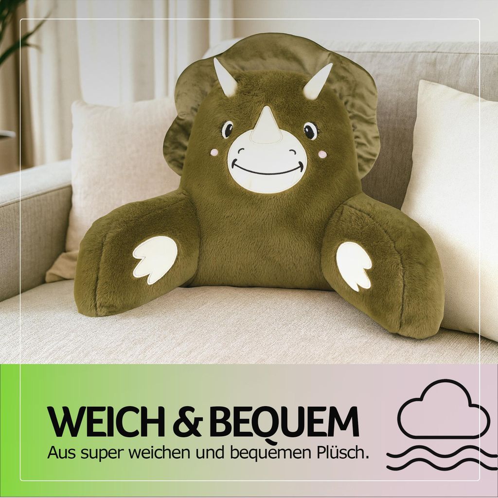 Bettsitzkissen mit Armlehnen 66x37x48 cm Dino, Lese- &