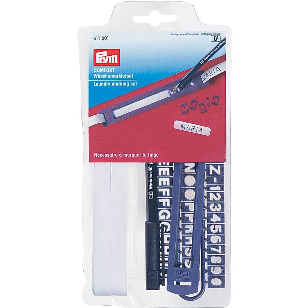 PRYM Wäschemarkierset Comfort, 6 m, schwarzer Permanentmarker