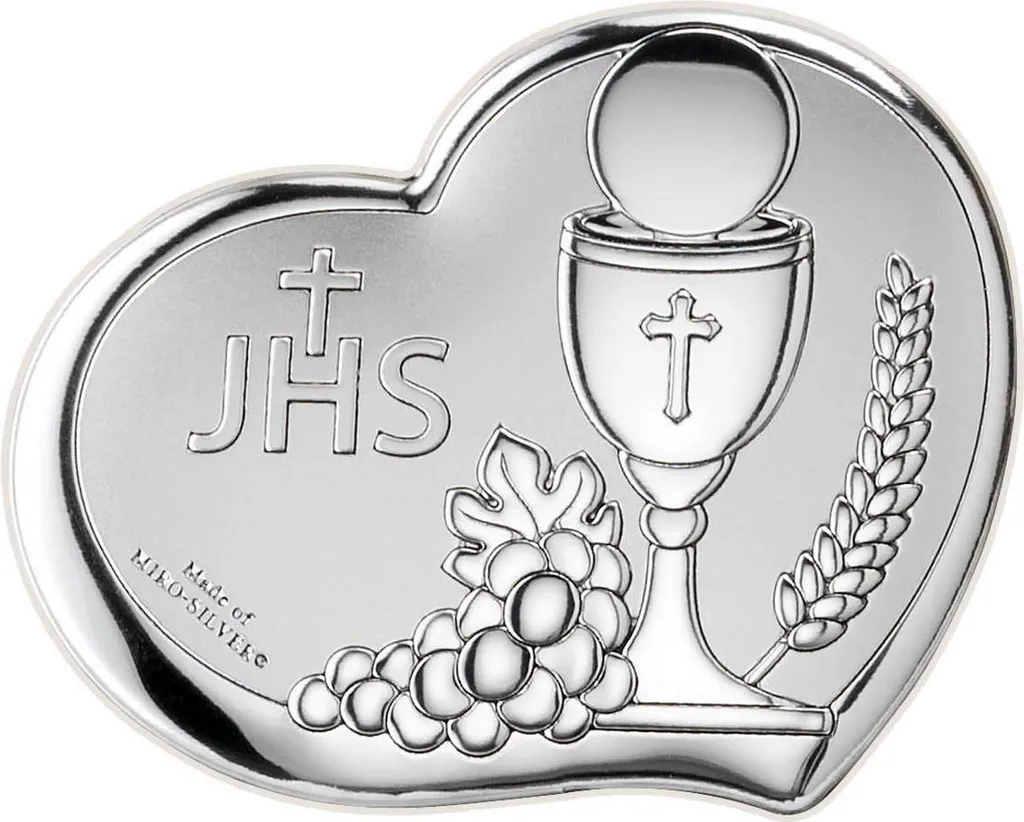 Image de communion à personnaliser pour enfant - Argent fin 7,5x6,5 cm