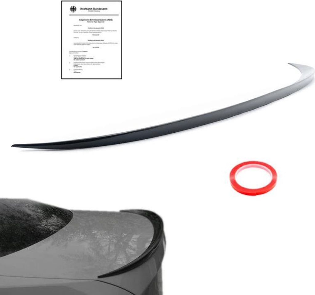 Heck Spoiler SLIM Kofferraumspoiler schwarz glänzend paßt Produktbild 