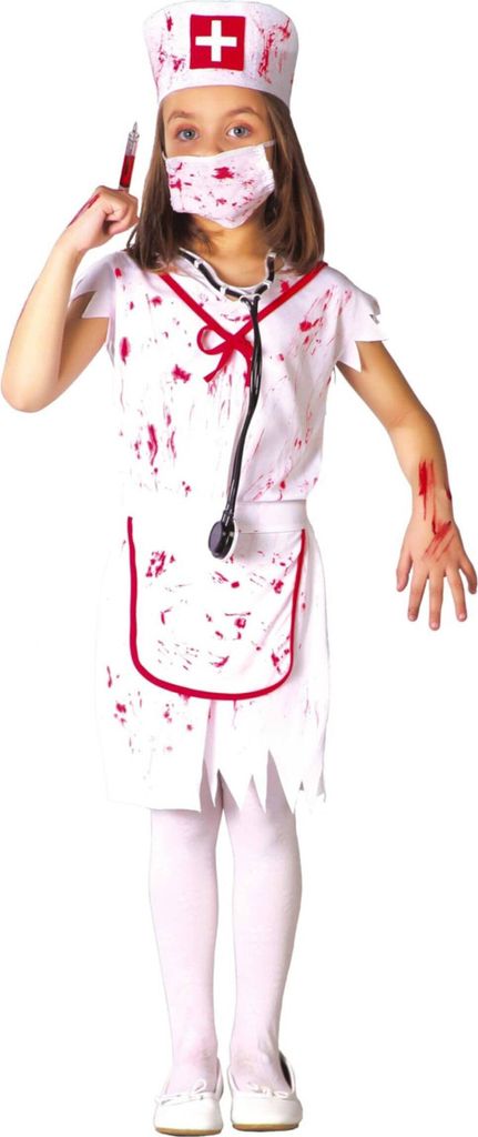 Costume da infermiera zombie bianca per bambina da 7 a 9 Immagine del prodotto 