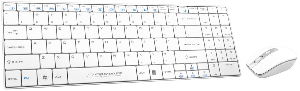 Esperanza EK122W Weie QWERTY-Tastatur und Maus