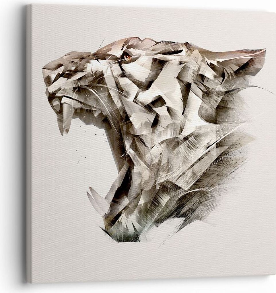 Bild auf Leinwand - Leinwandbild - tiger tier - 30x30cm - Wand Bild - Wanddeko - Wandbilder - Leinwanddruck - Bilder - Kunstdruck - Wanddekoration ...