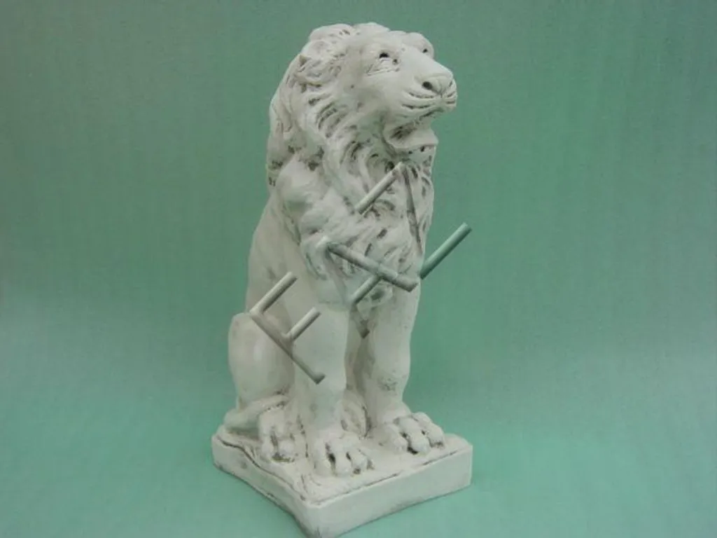 Figurine Lion Lowe en Résine Haute Qualité - Sculpture Jardin Antigel