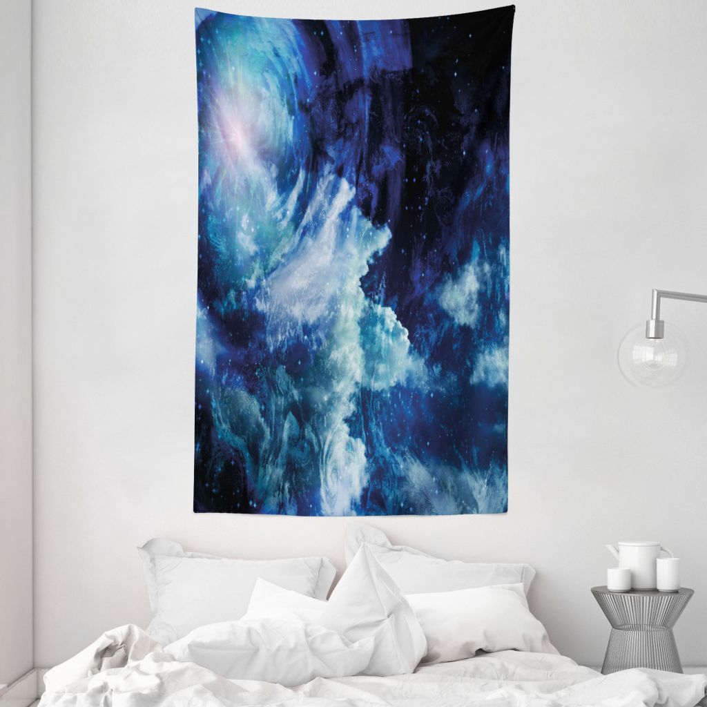 ABAKUHAUS Weltraum Wandteppich und Tagesdecke, Universum Spiralarm aus Weiches Mikrofaser Stoff Waschbar ohne Verblassen Digitaldruck, 140 x 230 cm...