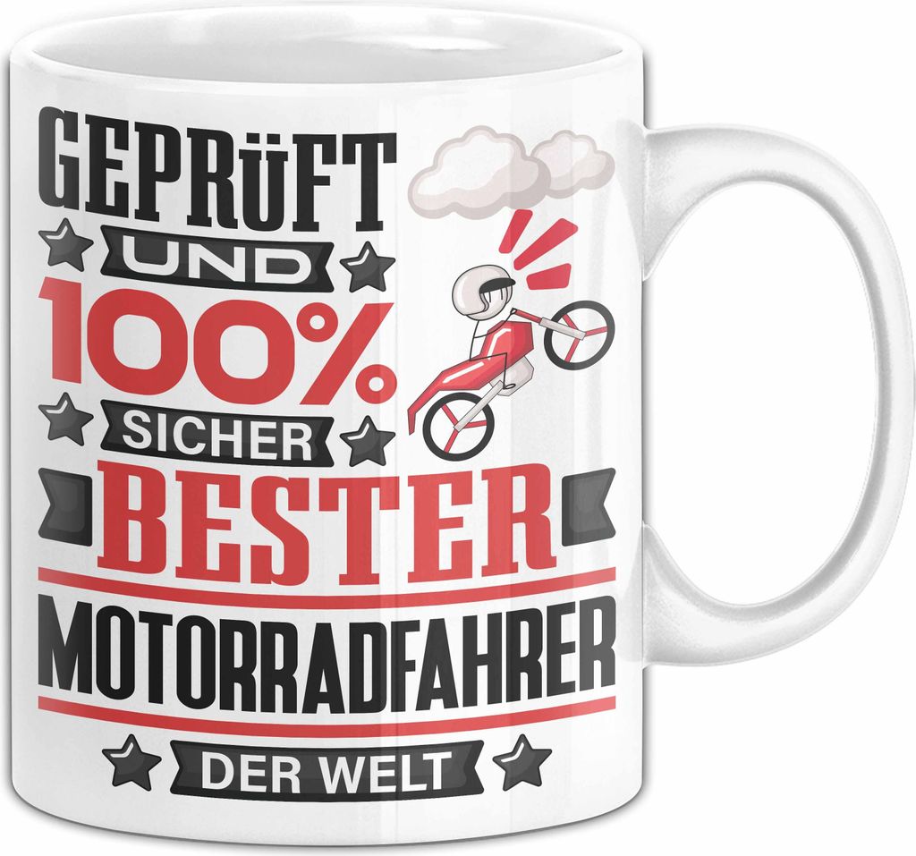 Motorradfahrer Geschenk Lustiger Spruch für Motorradfahrer Geschenkidee Bester Motorradfahrer Der Welt (Weiß)