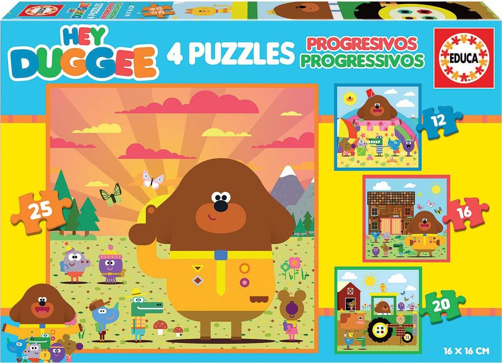 EDUCA Puzzle Hey Duggee 4in1 (12,16,20,25 Teile)