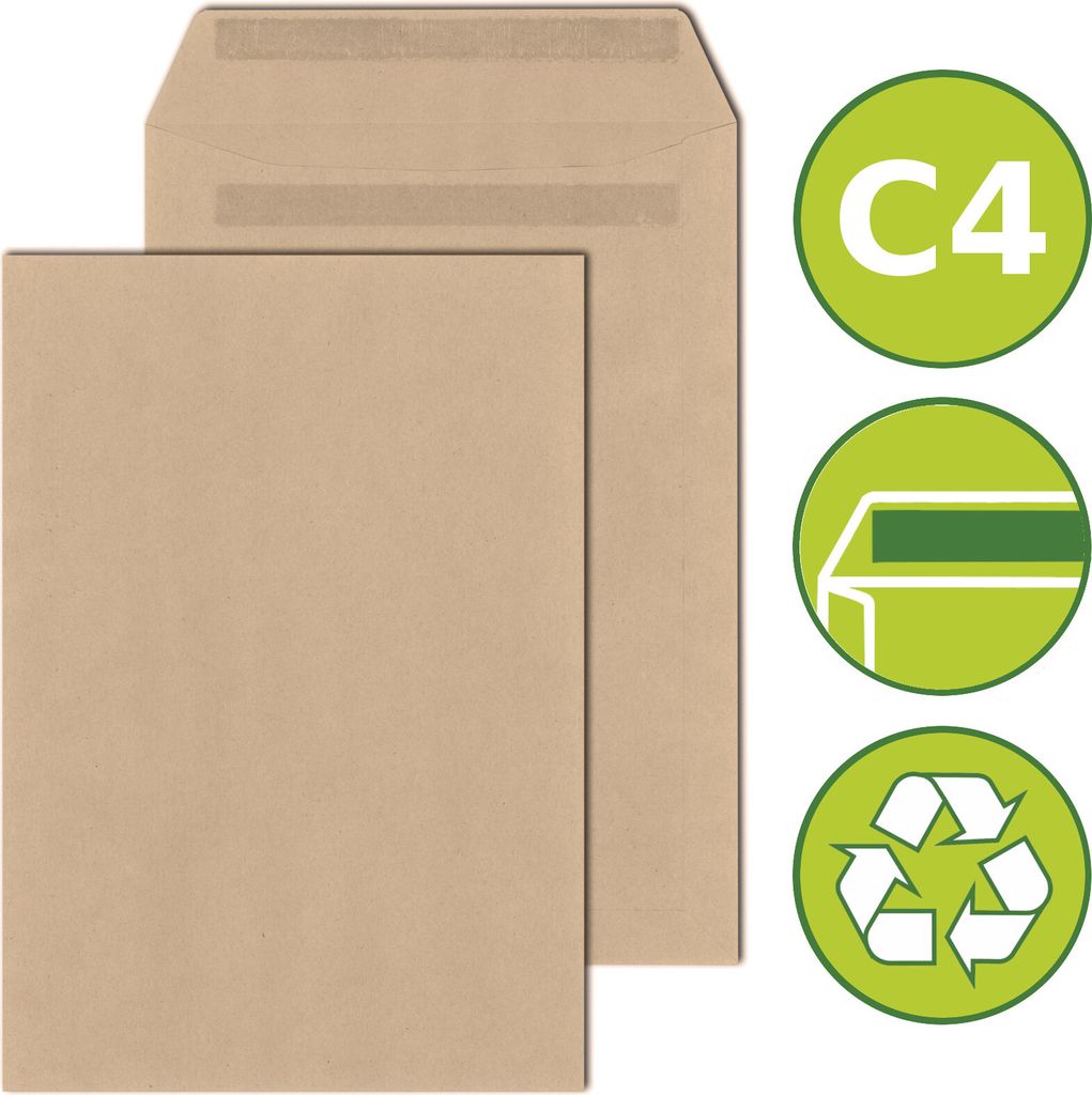 25 x Versandtaschen Briefumschläge DIN C4 selbstklebend Produktbild