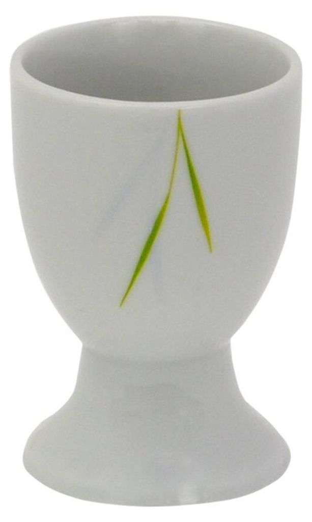 Van Well Eierbecher Aviva 4,6cm Porzellan leicht eckig Gräserdesign Grün Grau