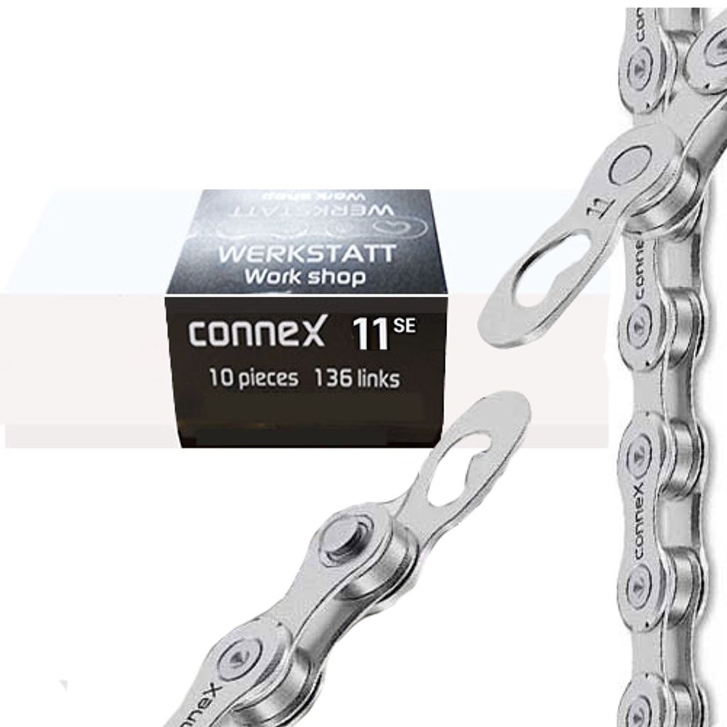 Kette Connex 11sE 11fach E-25, 10 Stück, Nickel/Edelstahl 136 Glieder, silber, Werkstatt, Connex, 2331-11SE-1360