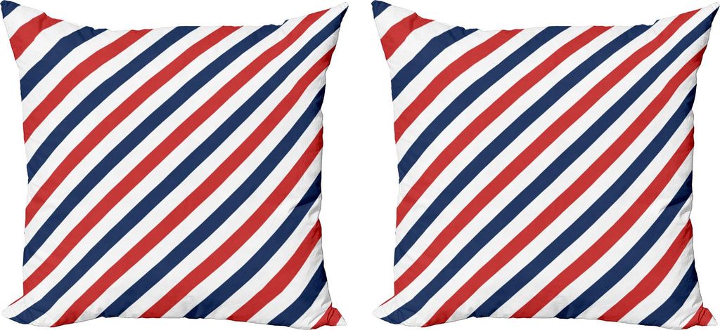 ABAKUHAUS Harbor-Streifen Kissenbezug Set (2Stück), Vintage Barber Pole Helix von farbigen Streifen mittelalterlichen Kontrast Design, 40 x 40 cm,...