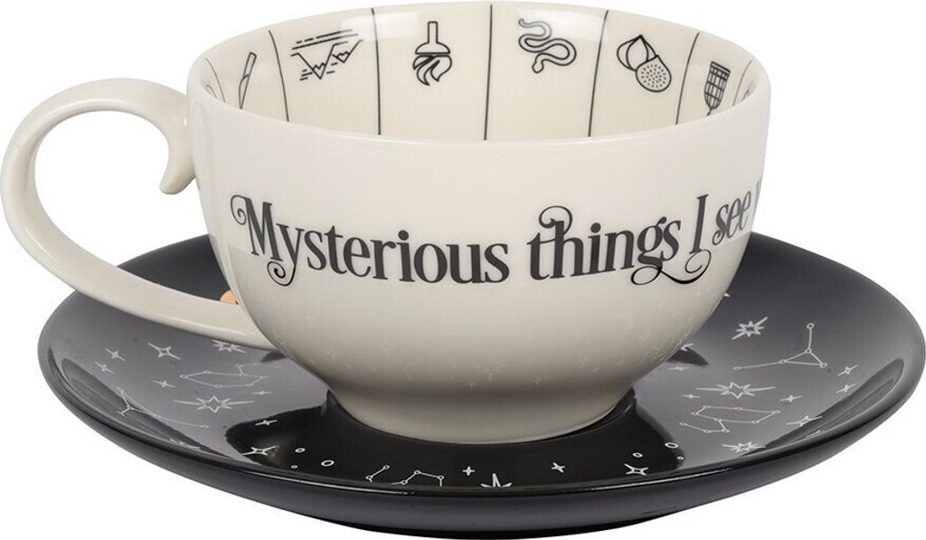 Something Different - Teetasse "Fortune Telling", Keramik SD3464 (Einheitsgröße) (Weiß/Schwarz)