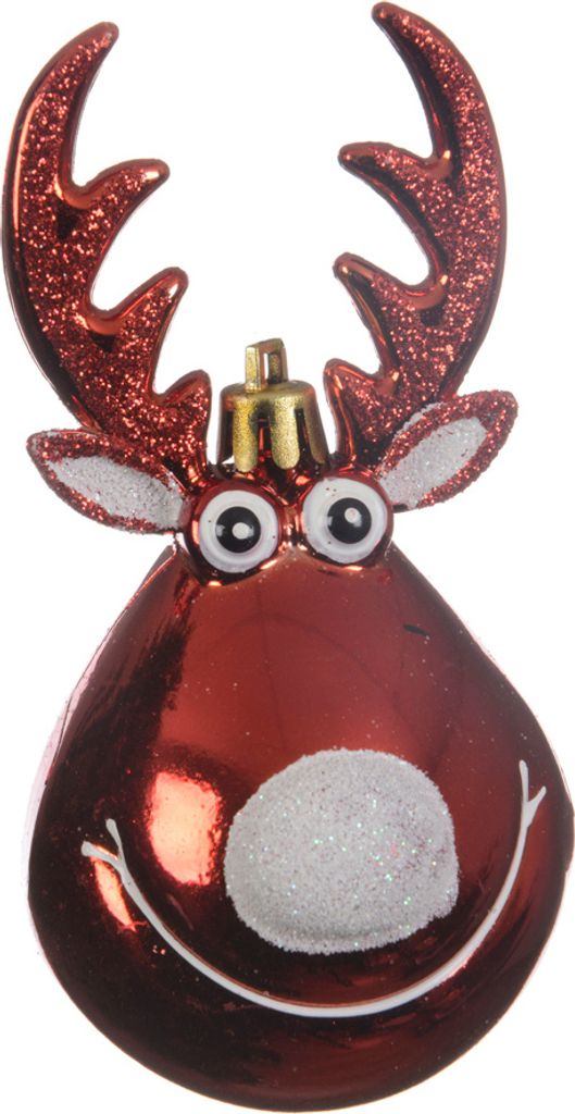 Christbaumschmuck Kunststoff Hirsch 11cm rot Produktbild 