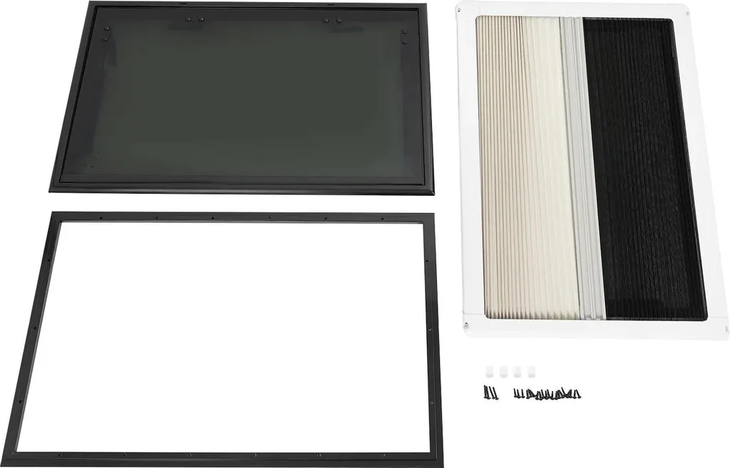 Fenêtre de camping-car 82,6x52,6 cm en alu noir avec montage sandwich
