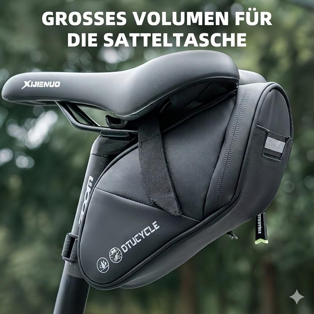 Fahrrad Satteltasche Schwarz groß 18x11x9,5cm wasserabweisend MTB Rennrad