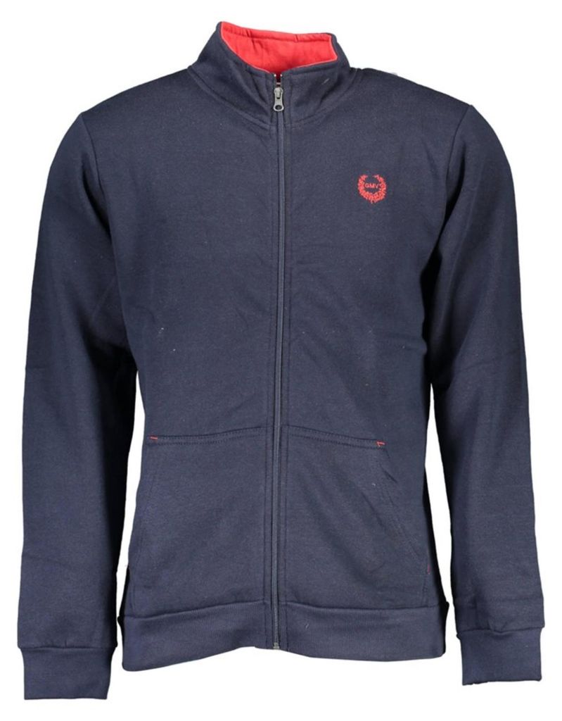 GIAN MARCO VENTURI Herren Langarm-Sweatshirt Blau AU00595-FOSSILE_BLU_NIGHT-BLUE : Größe - 2XL Größe: 2XL