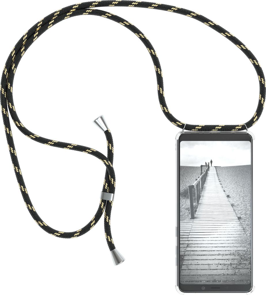 EAZY CASE Handykette mit Hülle für Samsung Galaxy A9 (2018) Backcover Handykette, zum Umhängen in Schwarz