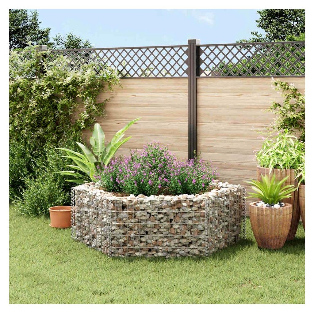 Sechseckiges Gabion Hochbeet 160x140x50cm
