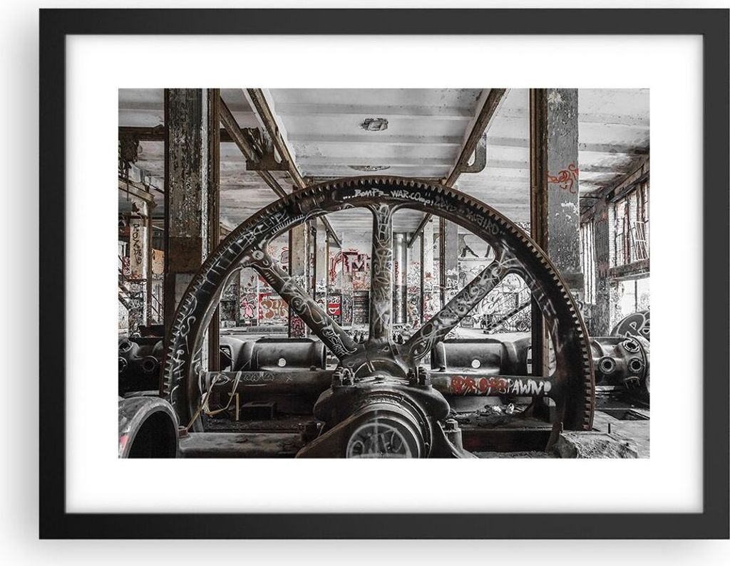 Gerahmtes Poster - Schwarzer Rahmen - Maschine Industrie Produktbild 