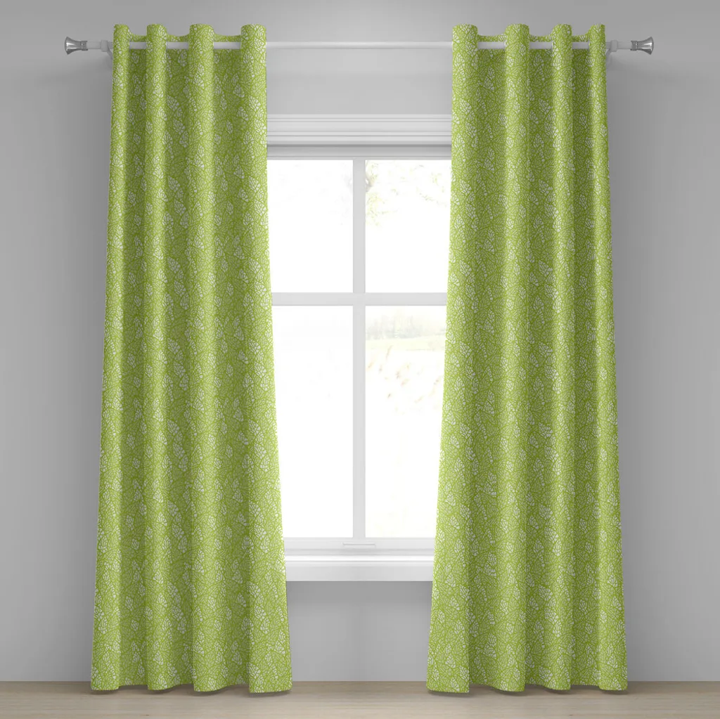 Tenda ABAKUHAUS Foglie Primaverili 280x245cm - Tessuto Alta Qualità