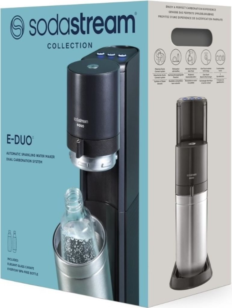 SodaStream E-DUO, Metall, Kunststoff, Schwarz, Edelstahl