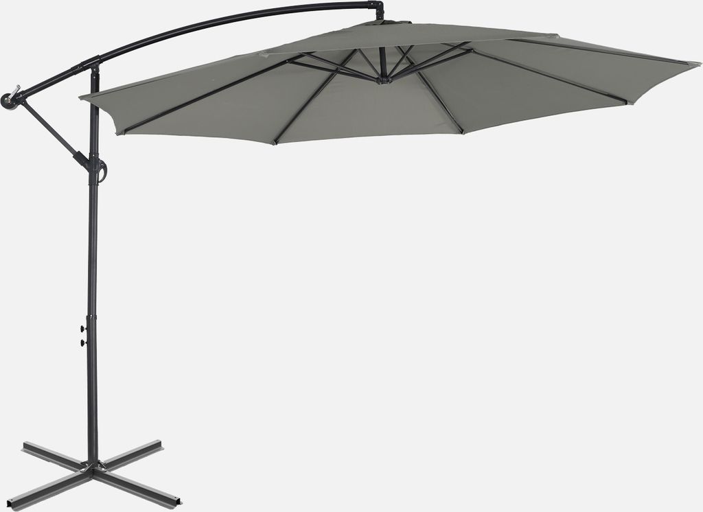 sweeek - Runder Ampelschirm Ø350cm - Khaki Produktbild 