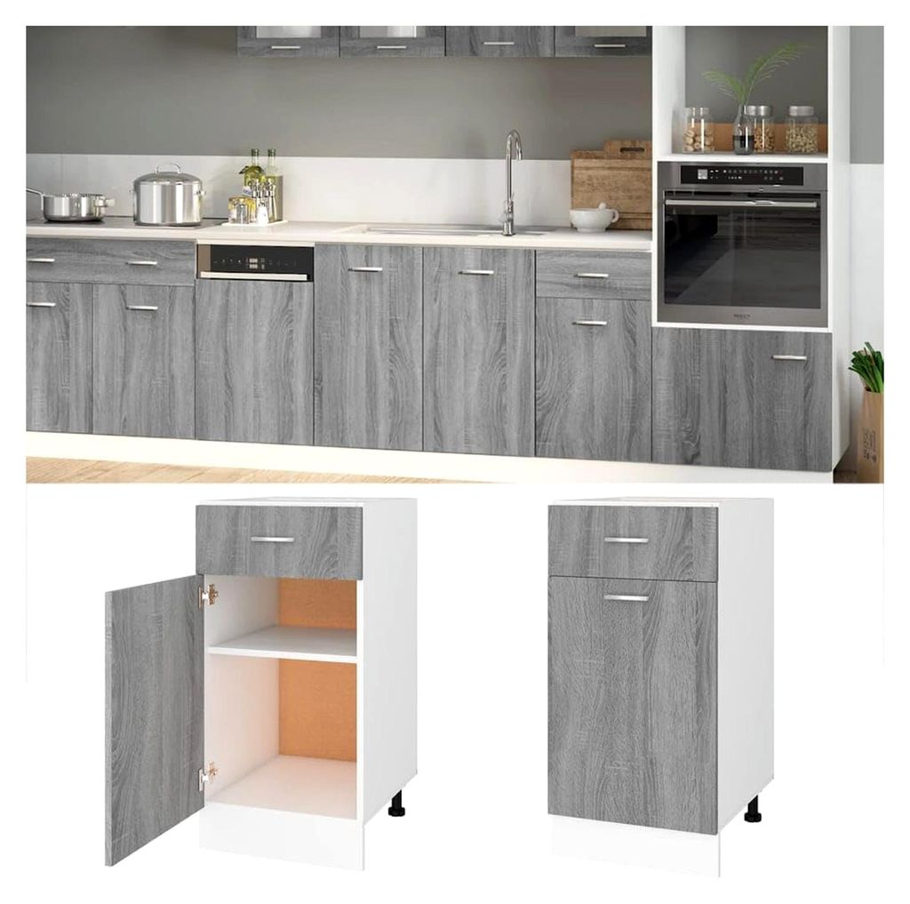 Möbel-Schubladenschrank Lyon Grau Sonoma 40x46x81,5 cm Holzwerkstoff