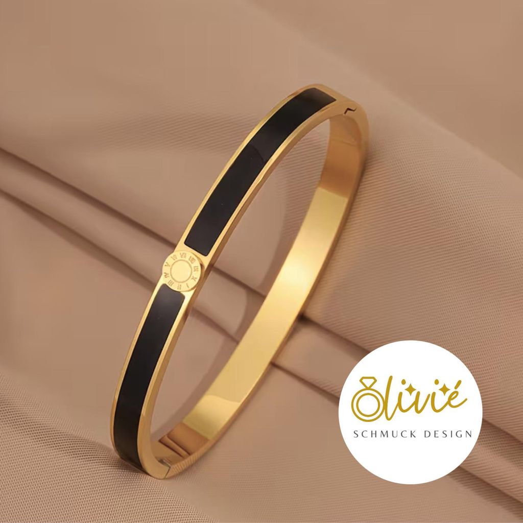 XCOAST Armreif aus Edelstahl – goldfarben mit schwarzen Produktbild 