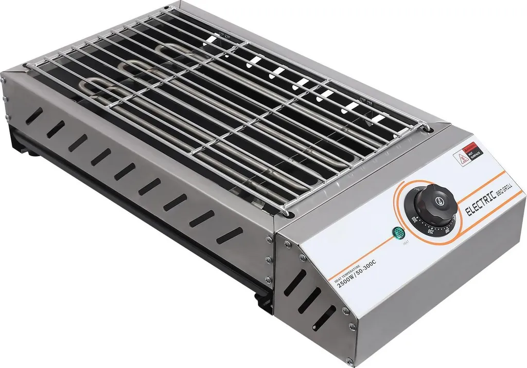 Barbecue de table électrique rectangulaire en inox 2500W réglable