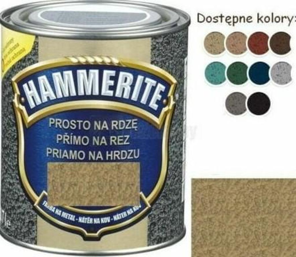 Hammerite Hammerschlag Metall-Schutzlack Rostschutz Gold Produktbild 