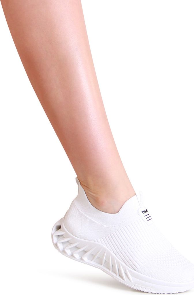 topschuhe24 2373 Damen Plateau Sneaker Light Slipper, Farbe:Weiß, Größe:38 EU