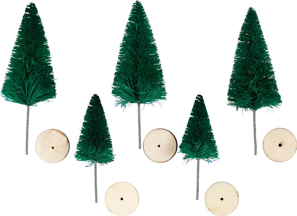 miniatur Weihnachtsbäume 5 Stück 4 - 6 cm grün