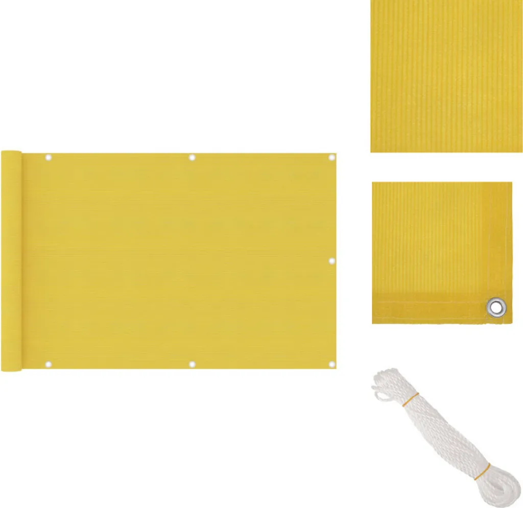 vidaXL Schermo privacy per balcone giallo 90x400 cm HDPE - Ombrelloni e tende da sole