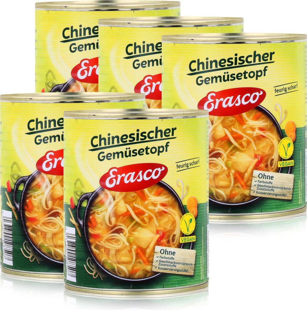 Erasco Chinesischer Gemüsetopf 800g Fertigessen (5er Pack) Produktbild 