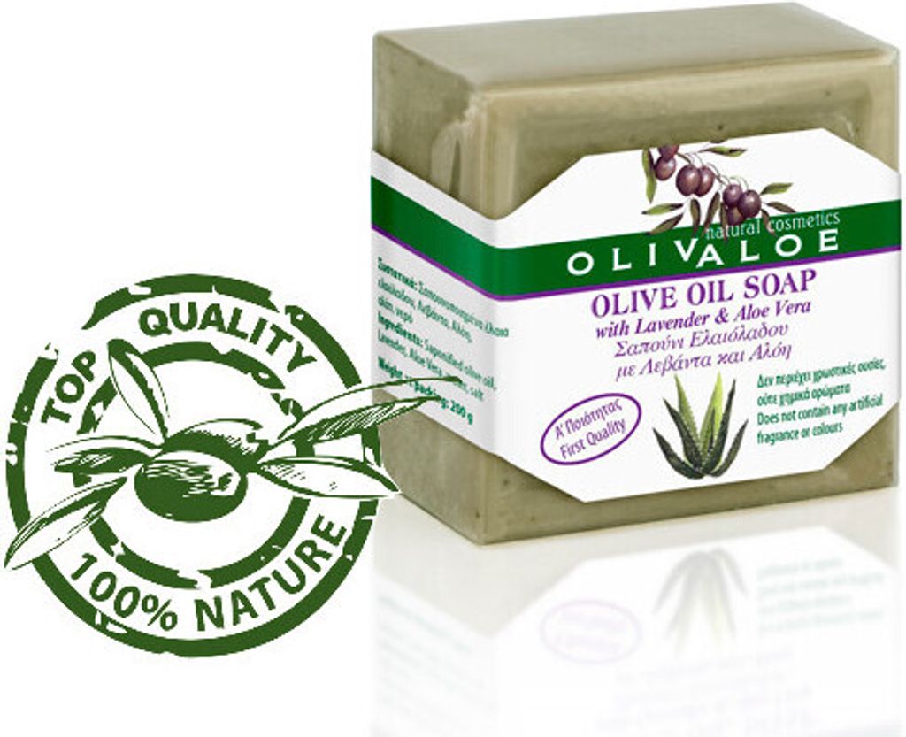 Olivaloe Natürliches Olivenölseife Mit Lavendel Und Aloe Produktbild 
