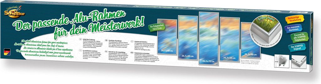 Schipper Malen nach Zahlen Zubehör Alurahmen Polyptychon Produktbild 