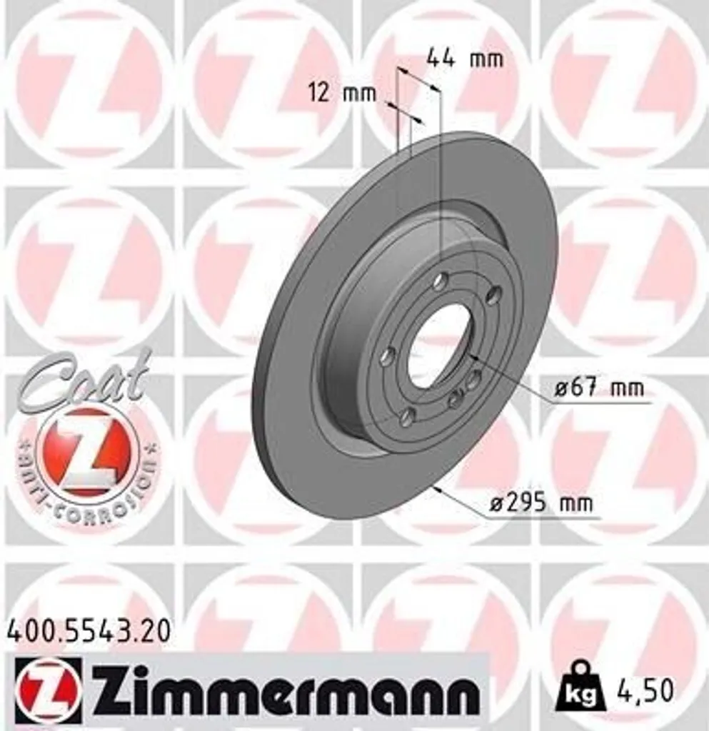 Disque de frein Zimmermann 400.5543.20 pour Classe A W177 et CLA C118