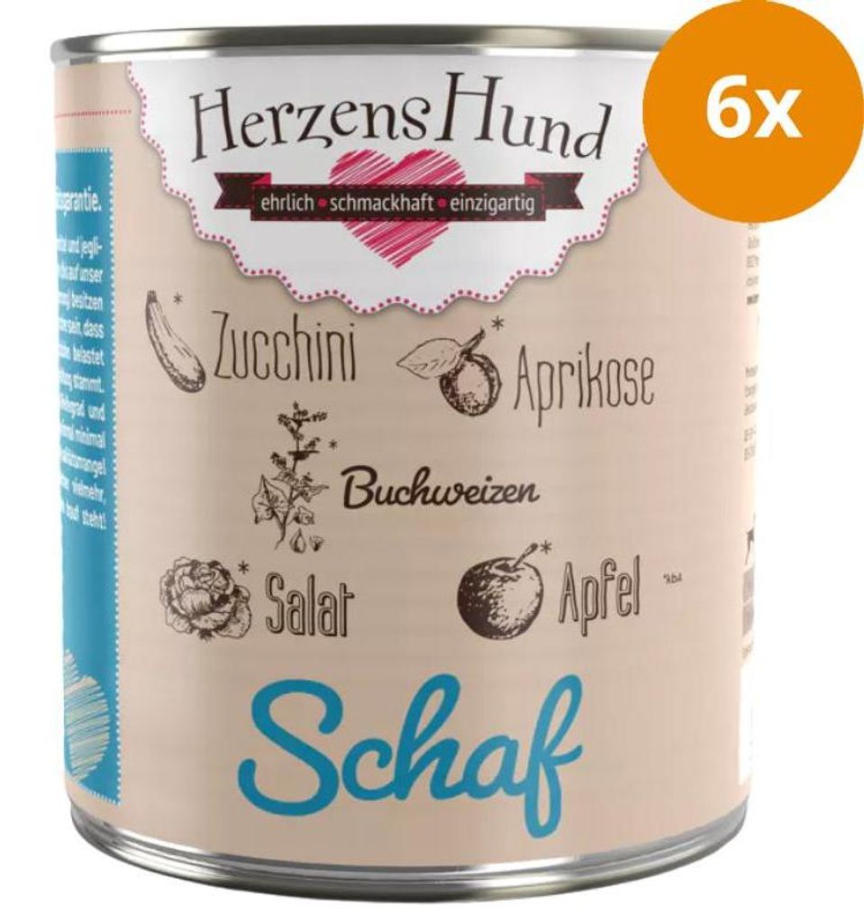 HerzensHund -Schaf mit -Gemüse, Adult, Hammelfleisch, 800 g