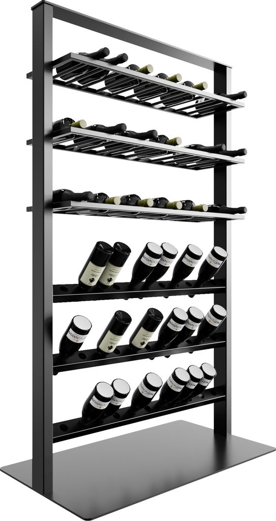 MetaloPro Weinregal Piemont – Metall Schwarz Flaschenregal Für 69 Weinflaschen – Robustes Design, Weinständer Für Küche, Keller Oder Bar ...