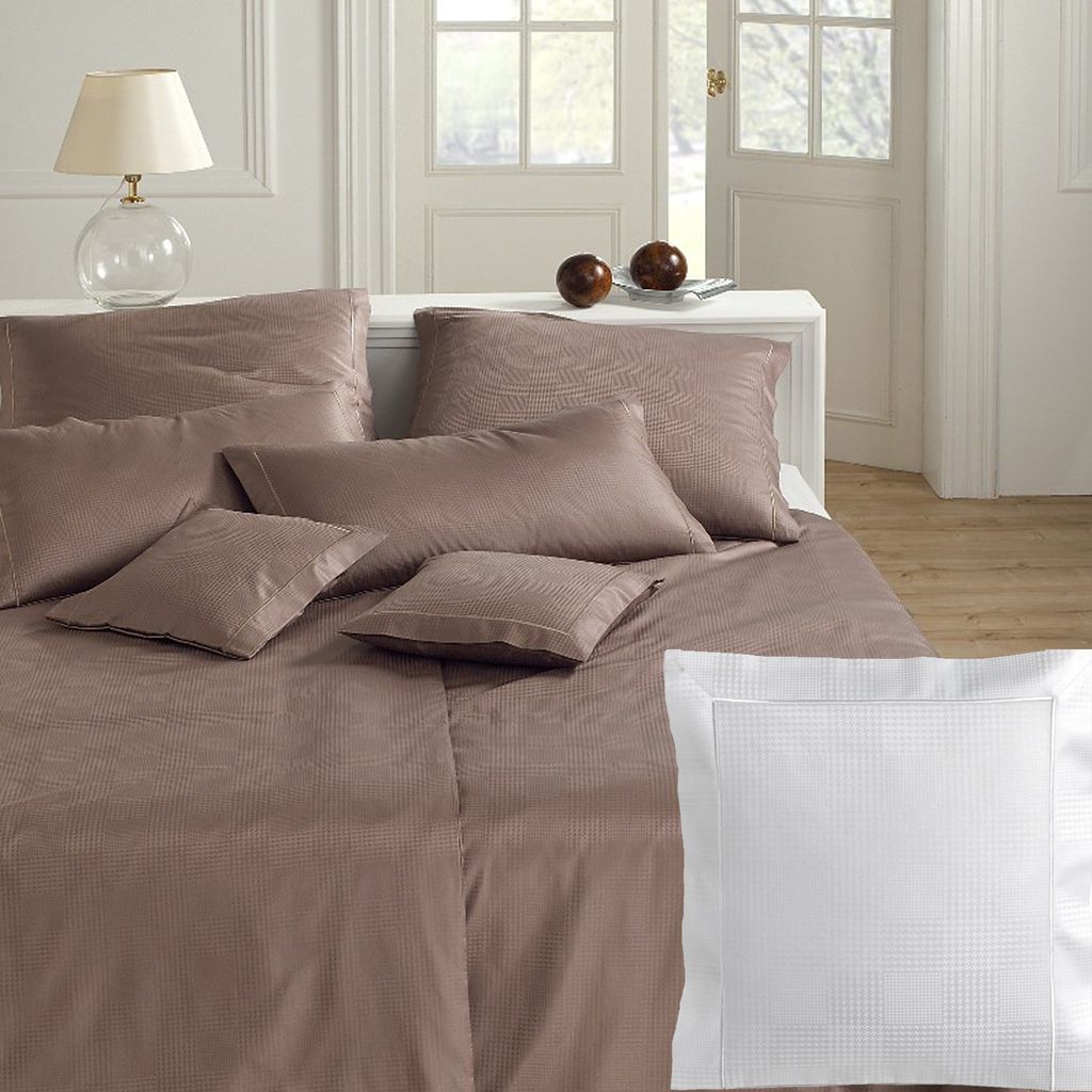 elegante Bettwäsche-Garnitur Seiden-Satin Bunnies Farbe Leinen Größe 240x220+2x80x80