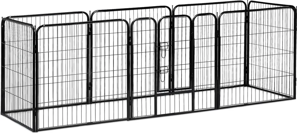 Box Cani Relaxdays L Nero 235x78x80cm - Recinto Modulare Esterno - 7
