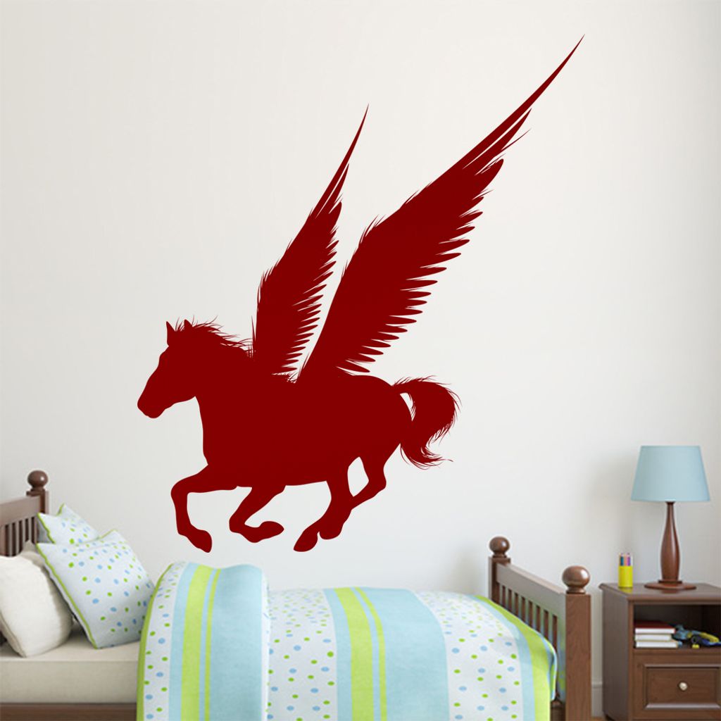 KIWISTAR Pegasos Pegasus Mythologie Griechenland Wandtattoo in 6 Größen - Wandaufkleber Wall Sticker - Dekoration, Küche, Wohnzimmer, Schlafzimm...
