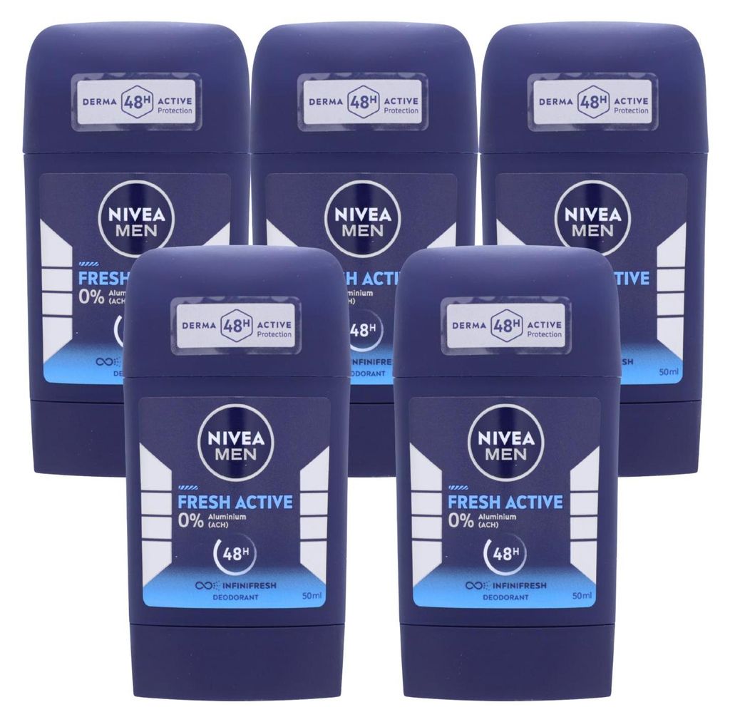 5 x NIVEA MEN Fresh Active Deo Stick je 50ml Deodorant 48h Produktbild 