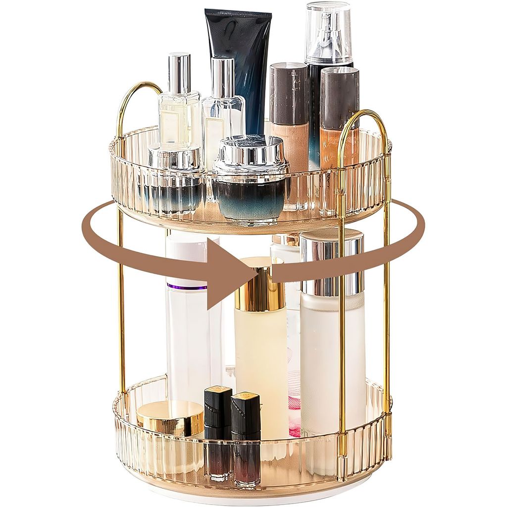 Kosmetik-Kassette Make Up Organizer 360° Drehbar Schminktisch Kosmetik für Skincare Parfüm Makeup Badezimmer Schlafzimmer