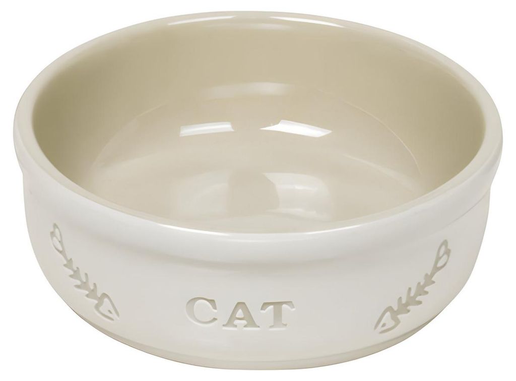 Nobby Katzen Keramikschale Cat weiß/beige