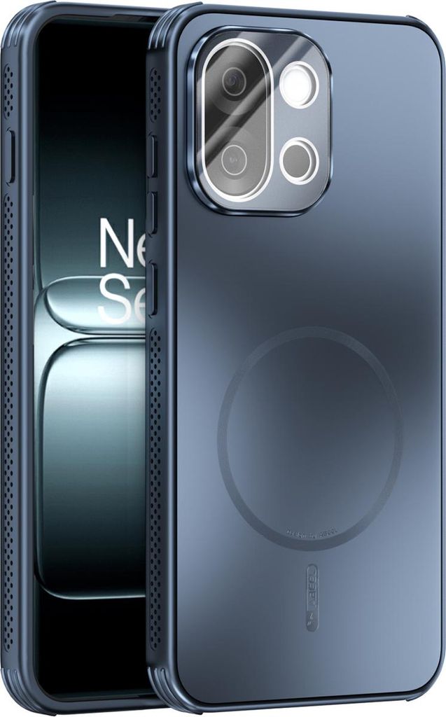 Matte PC TPU Hülle für OnePlus 13T/OnePlus 13s Magnetische Handyhülle mit Linsenabdeckung und Wärmeableitung Stoßstange Blau