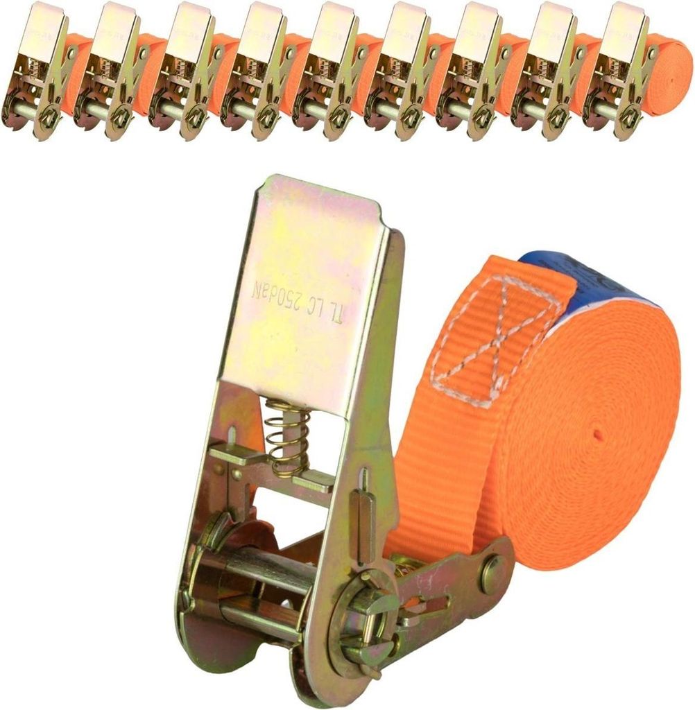 Safetytex 10x Spanngurt einteilig 6m lang 25mm breit 500kg Produktbild 