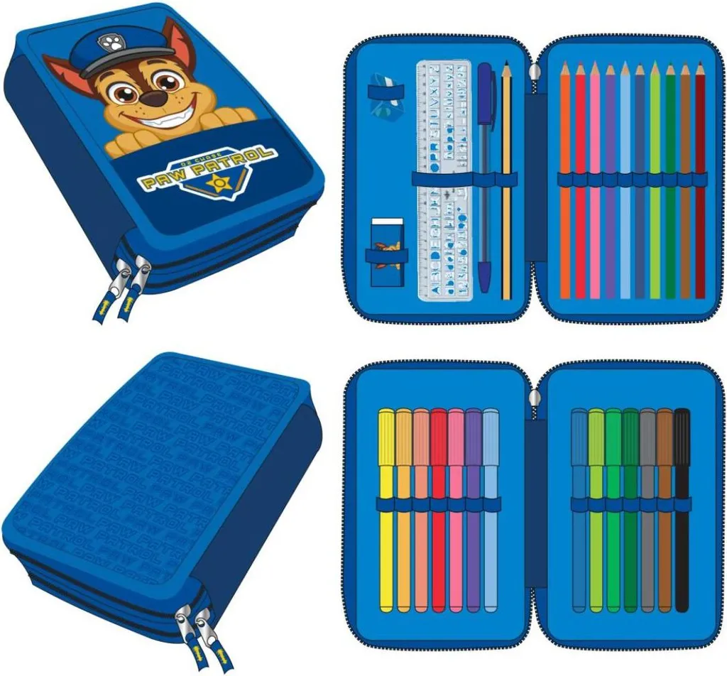 Astuccio Scuola 2 Zip Paw Patrol Chase - Resistente e Spazioso